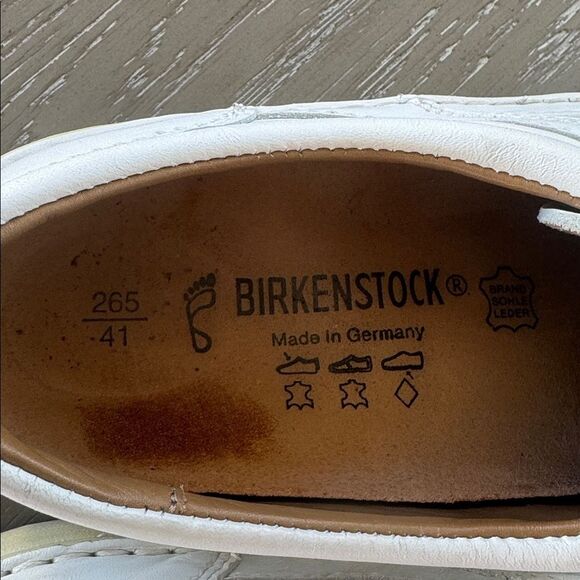 Birkenstock Classic White Leather Oxfords Lace Up Design Size M8 / L10 Germany - Picture 7 of 12